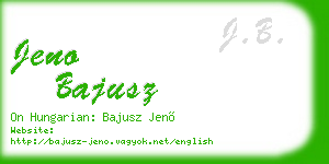 jeno bajusz business card